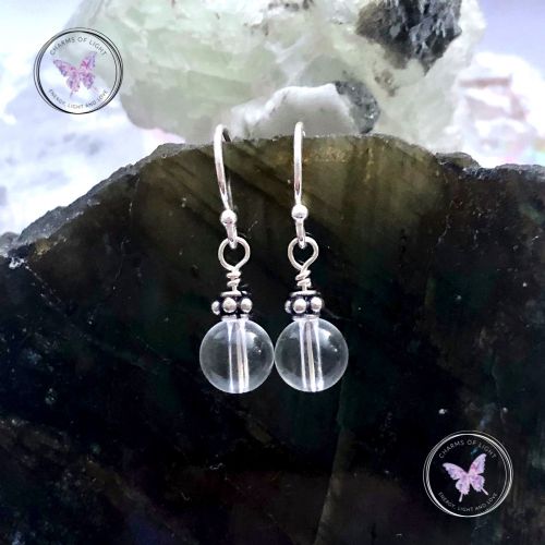 Clear Quartz Silver Accent Earrings